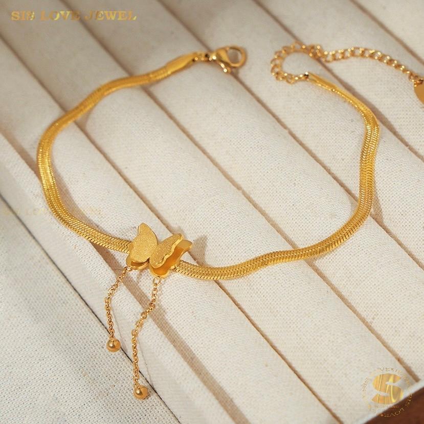 Butterfly Charm Gold Plated Anklet A026