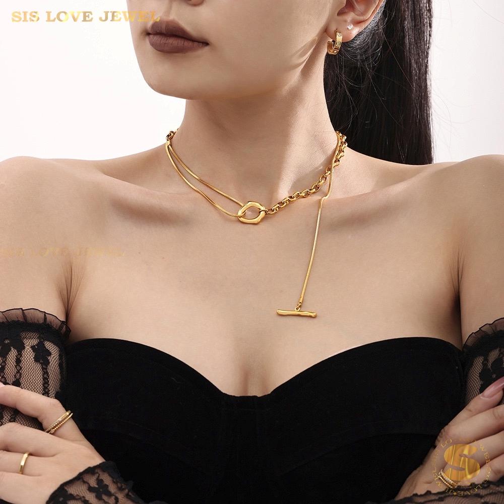 OT Lock Long Chain Necklace N098