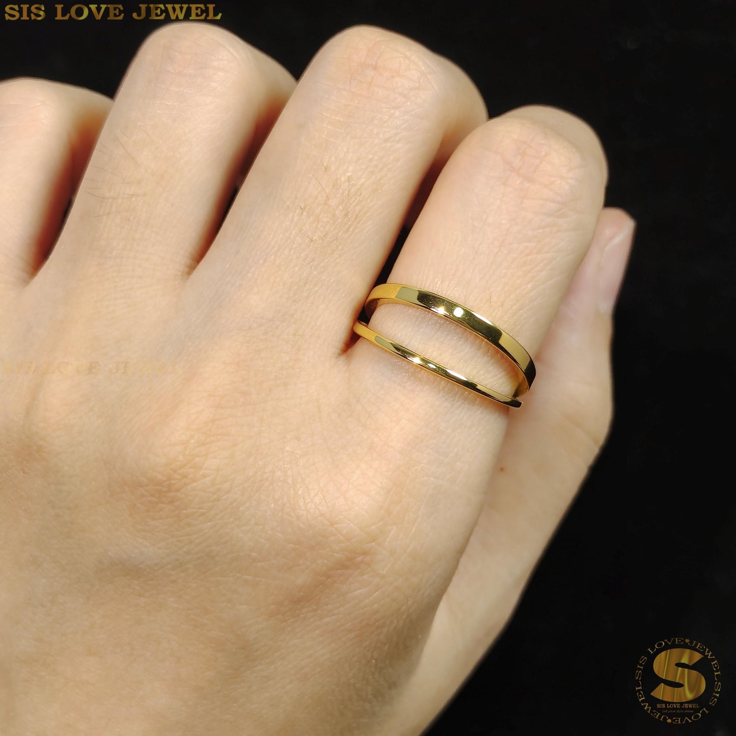 Double Layers Adjustable Ring R072