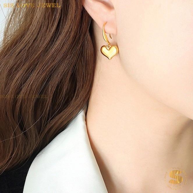 Elegant Heart Dangle Earrings S017