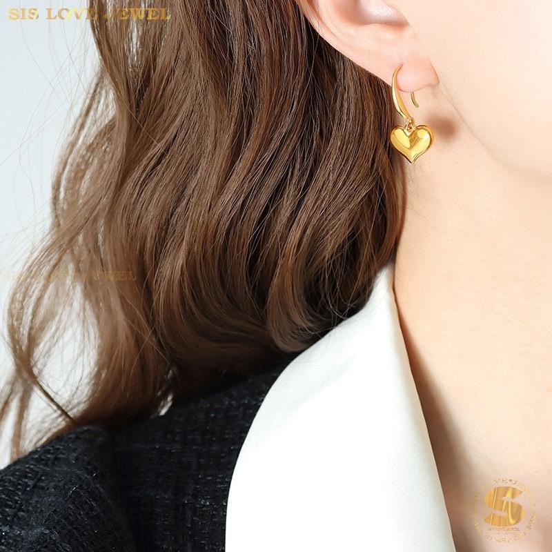 Elegant Heart Dangle Earrings S017