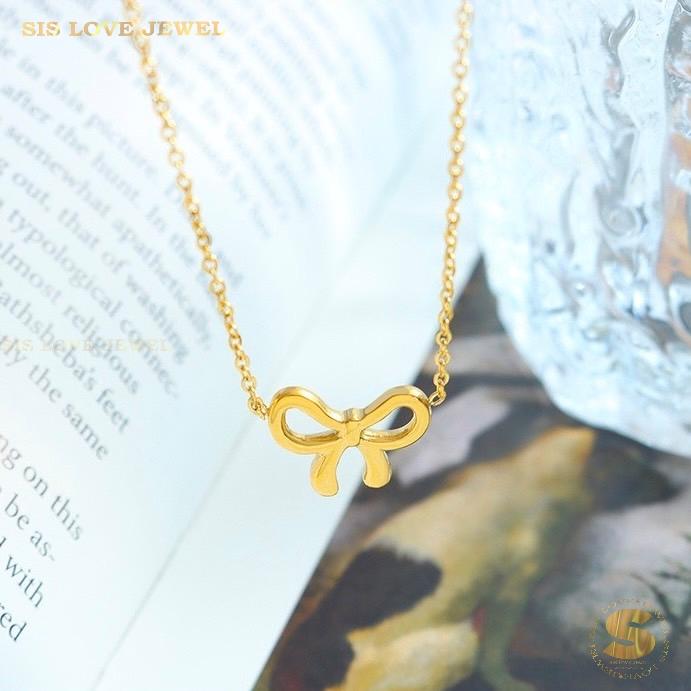 Monarch Charm Bowknot Necklace N026