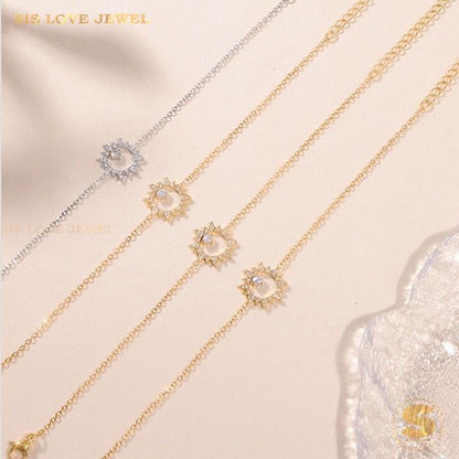 Sunny 18K Gold Sun Zircon Bracelet B243
