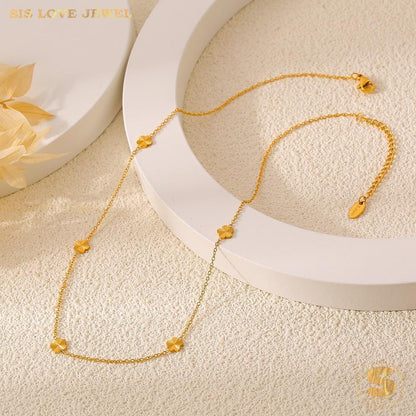 Gilded Harmony Flower Necklace N141