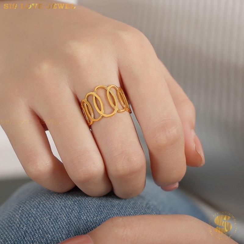 Simple Gold Plated Adjustable Ring R082