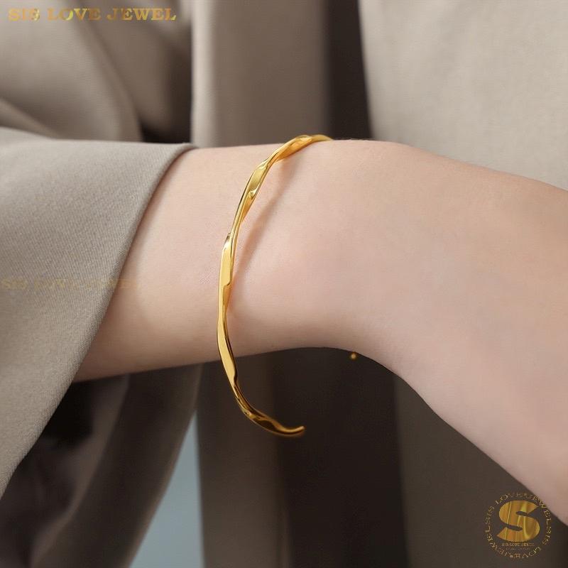 Simple Thin Twisted Adjustable Bangle H145