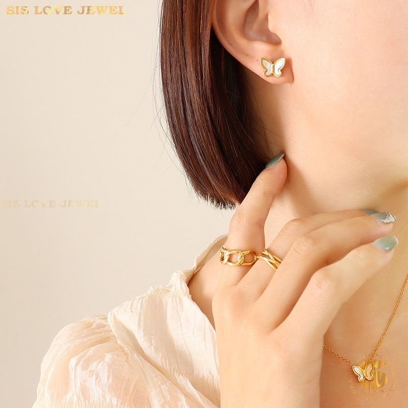 Elegant Gold Plated Butterfly Jewelry Set
