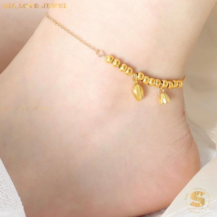 Dainty Gold Plated Tulip Charm Ankle A020