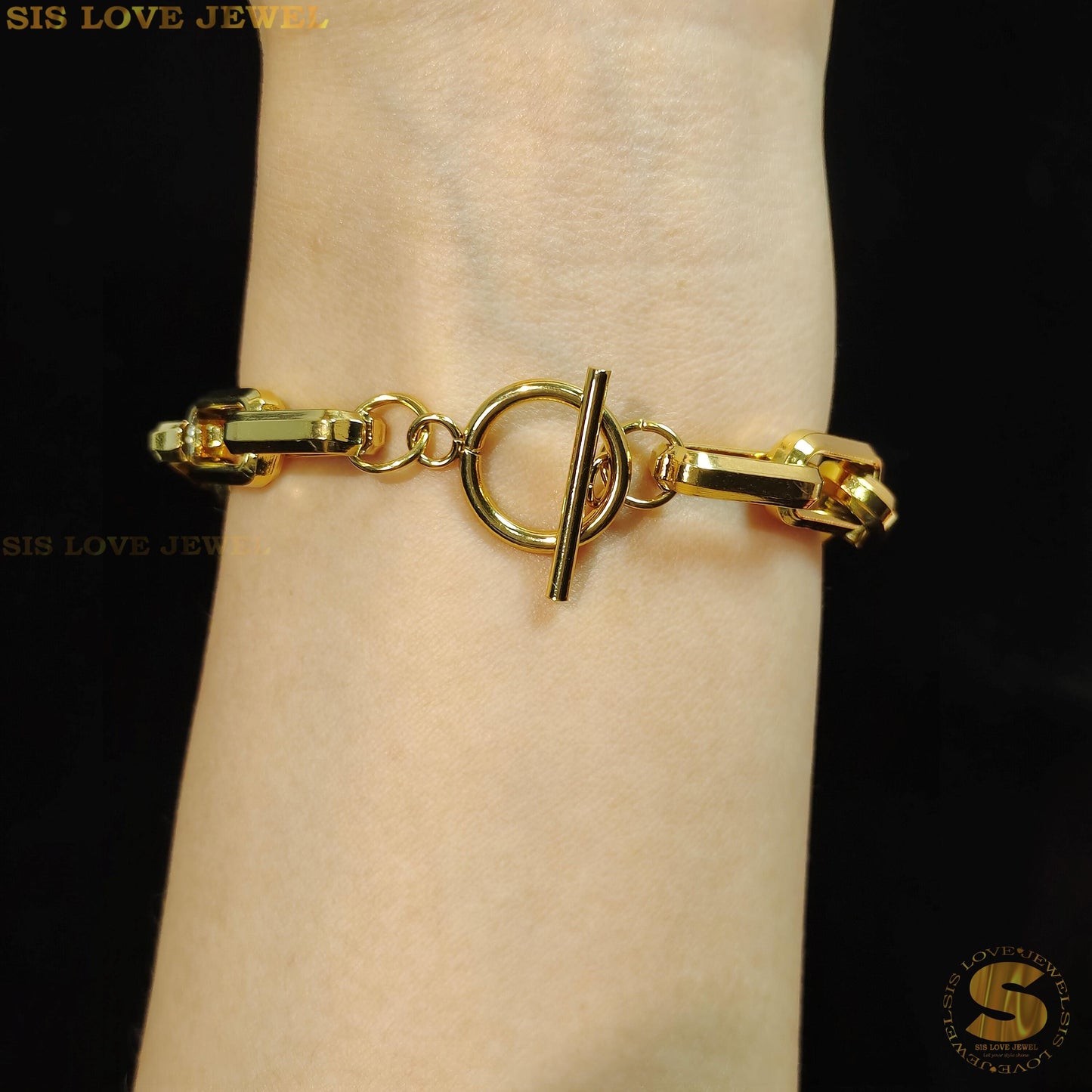 Thick Chain OT Lock Bracelet B124