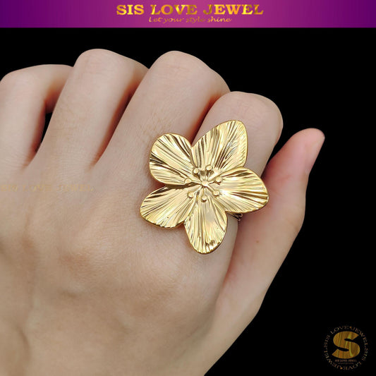 Big Flower Adjustable Ring R114