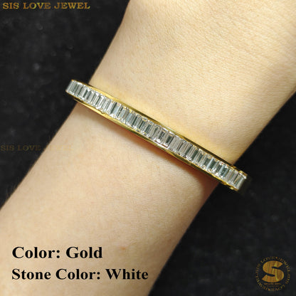 Half Row Zirconia Bangle H034
