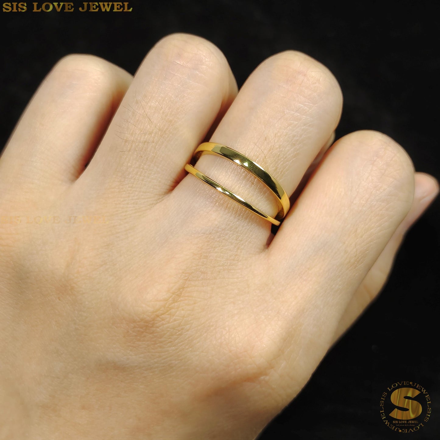 Double Layers Adjustable Ring R072