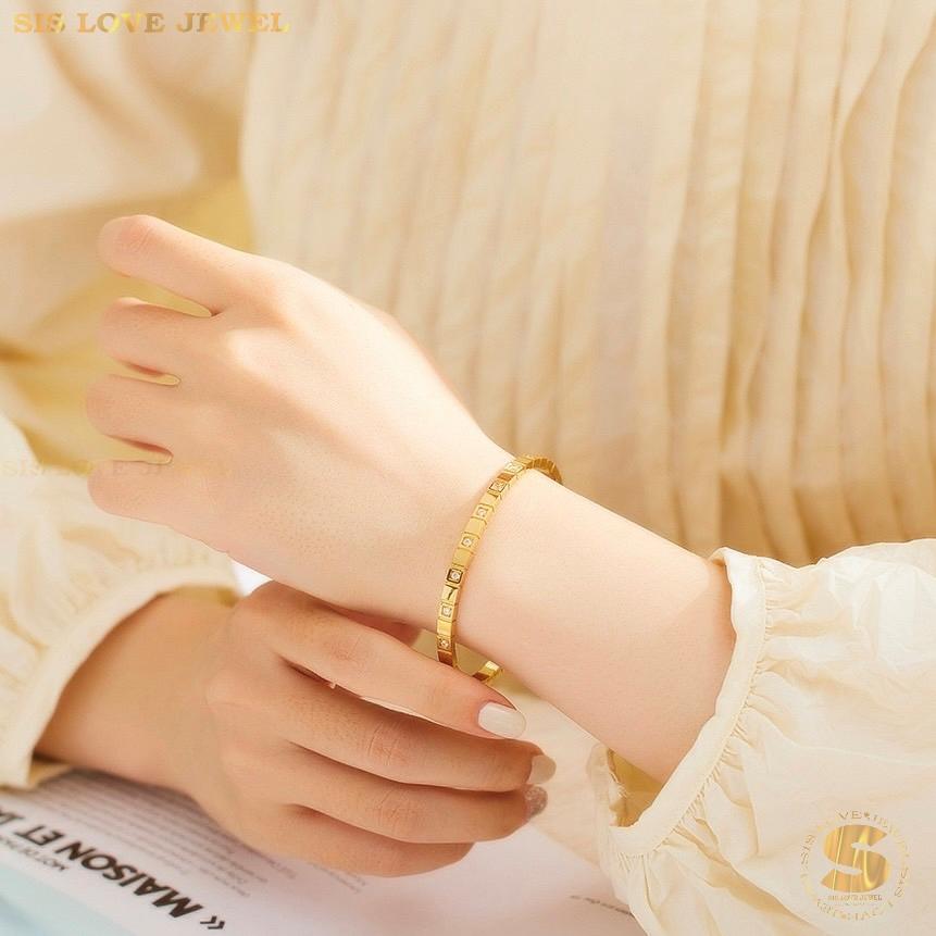 Honey Zirconia Bangle H033 Gold