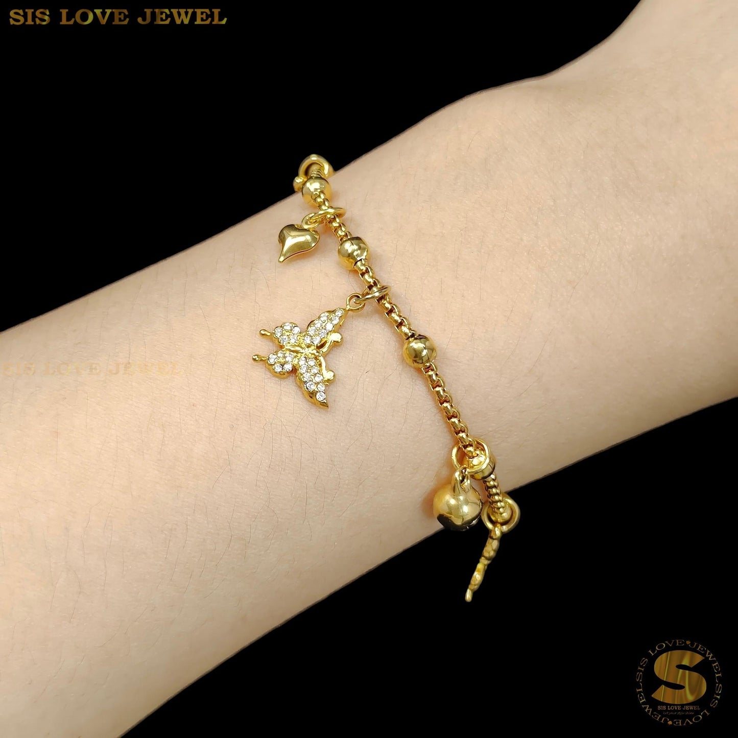 Charming Butterfly Charm Bracelet B245