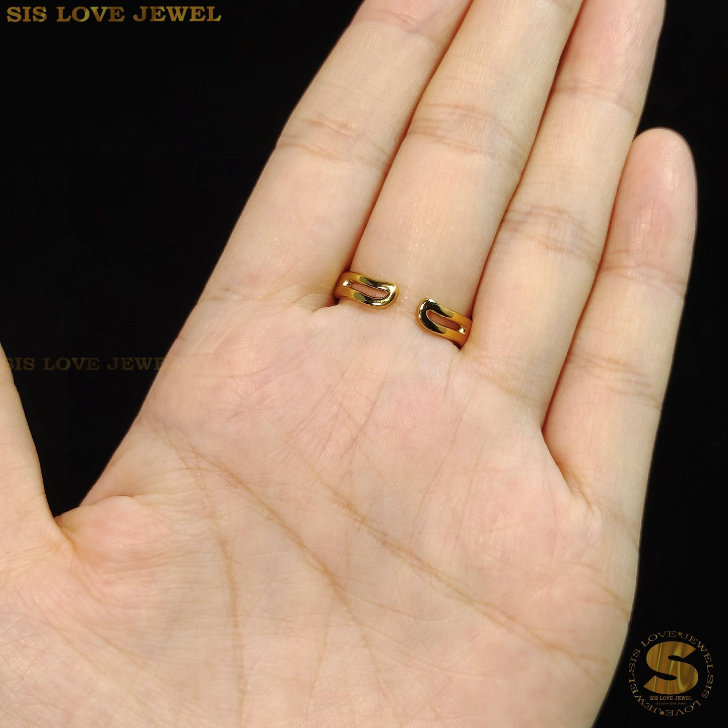 Simple Double Layer Adjustable Ring R079