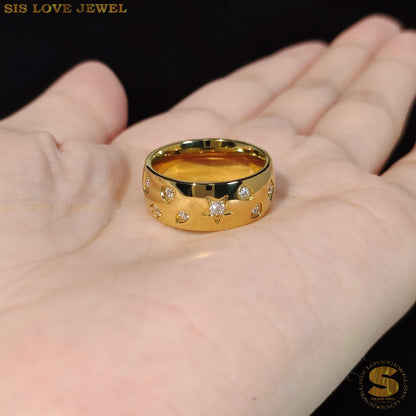 Star Zirconia Ring R096 Gold