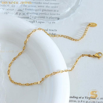 Geometric Link 18k Gold Plated Bracelet A004