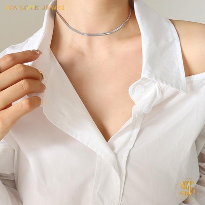 Titanium Steel Snake Chain Necklace N005 N006