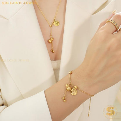 Hulu Adjustable Necklace & Bracelet N057