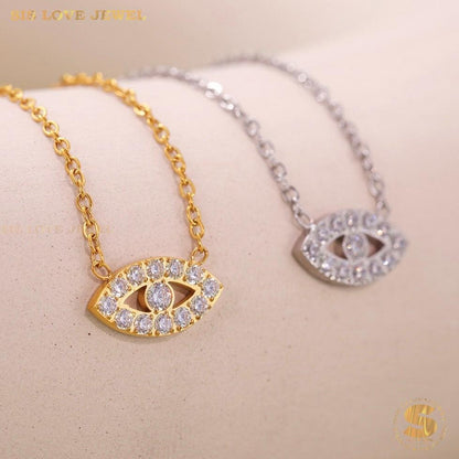 Zirconia Eye Necklace & Bracelet Set