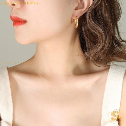 Everyday Gold Chunky Hoops S009