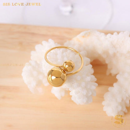 Golden Orb Duo Band Ring R049