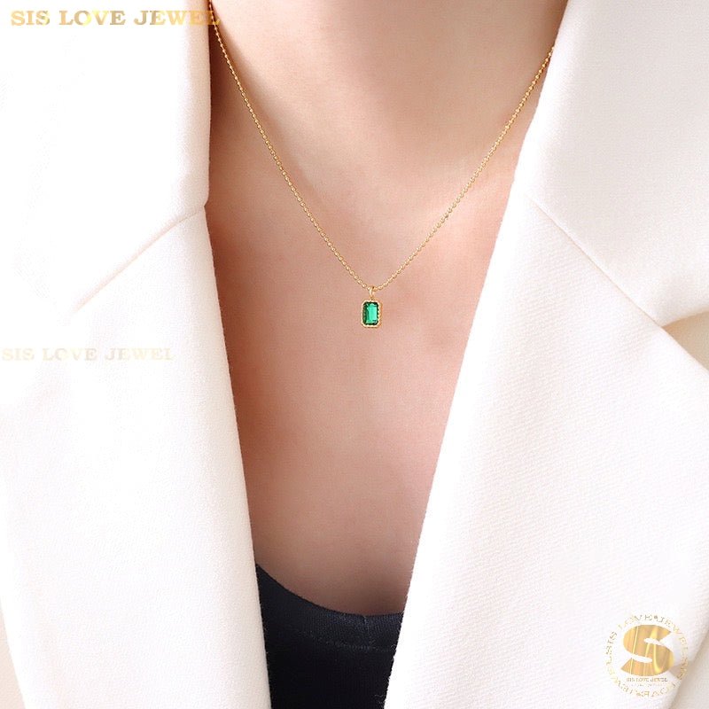 Green Zirconia Radiance Necklace N114