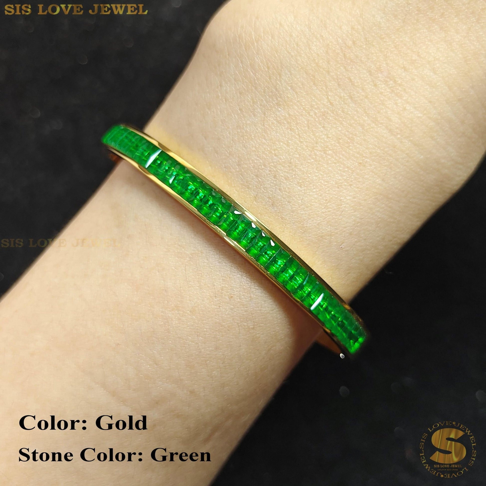 Half Row Zirconia Bangle H034