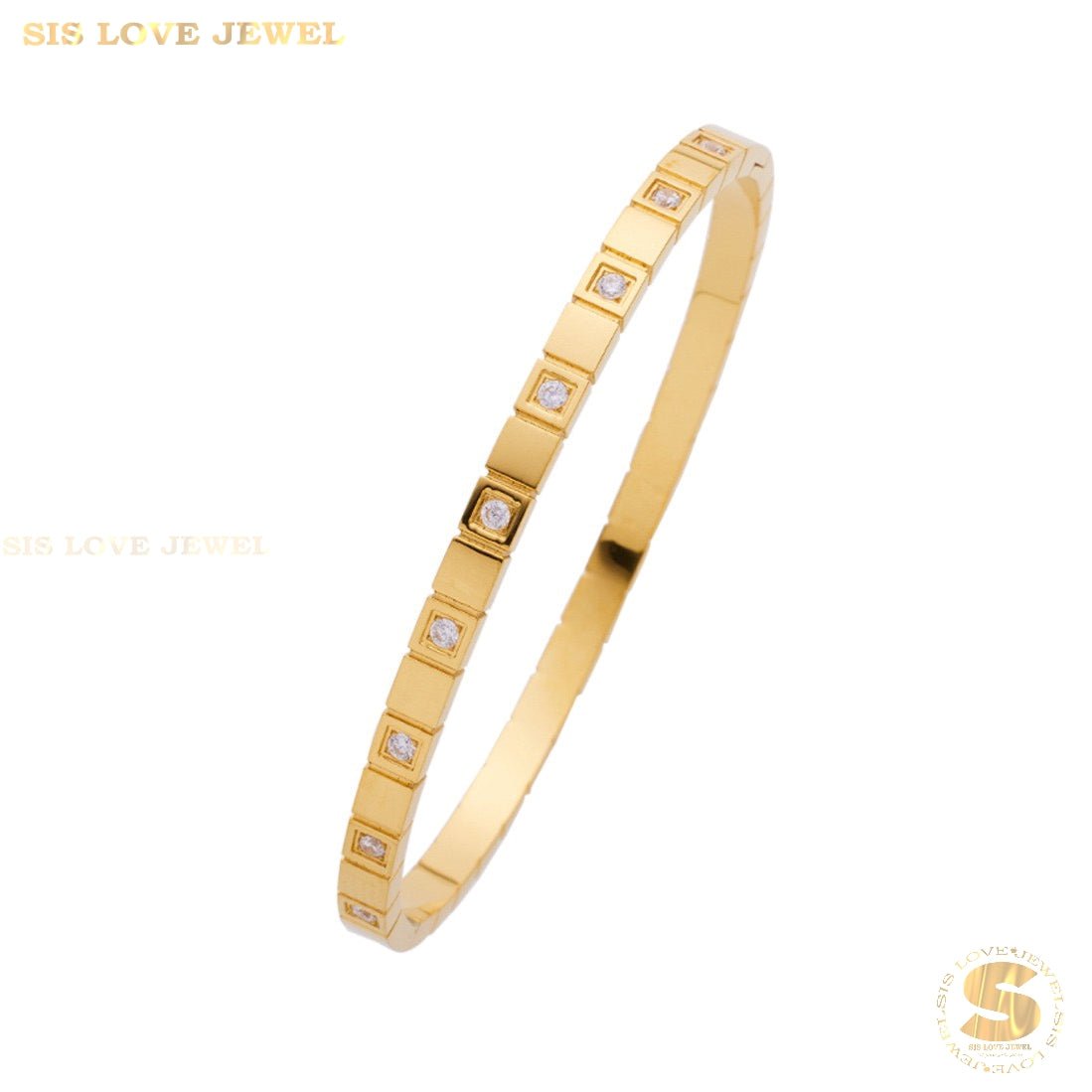 Honey Zirconia Bangle H033 Gold