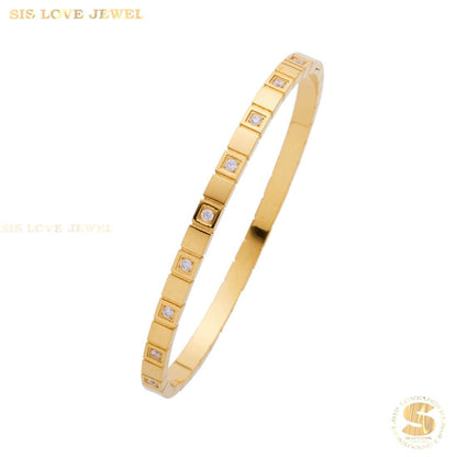 Honey Zirconia Bangle H033 Gold