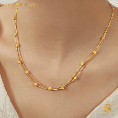 Mini Cube Double Layer Necklace N110