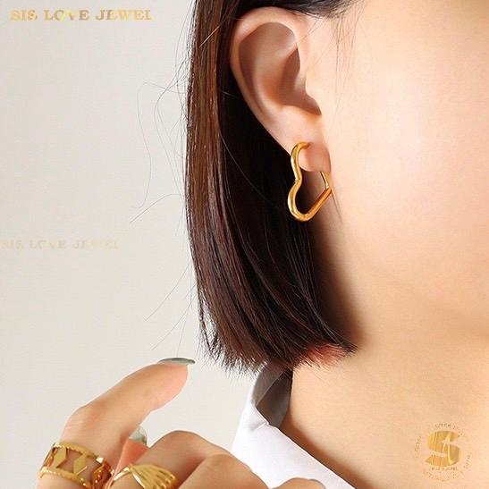 Minimalist Heart Hoop Earrings S011