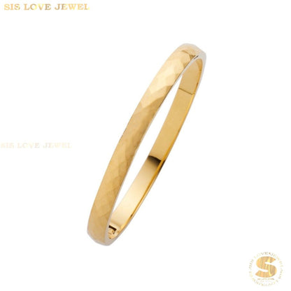 Minimalist Oval Bangle H093 Gold