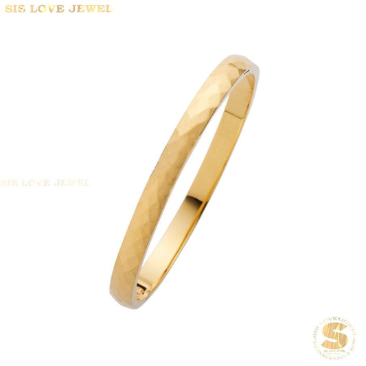 Minimalist Oval Bangle H093 Gold