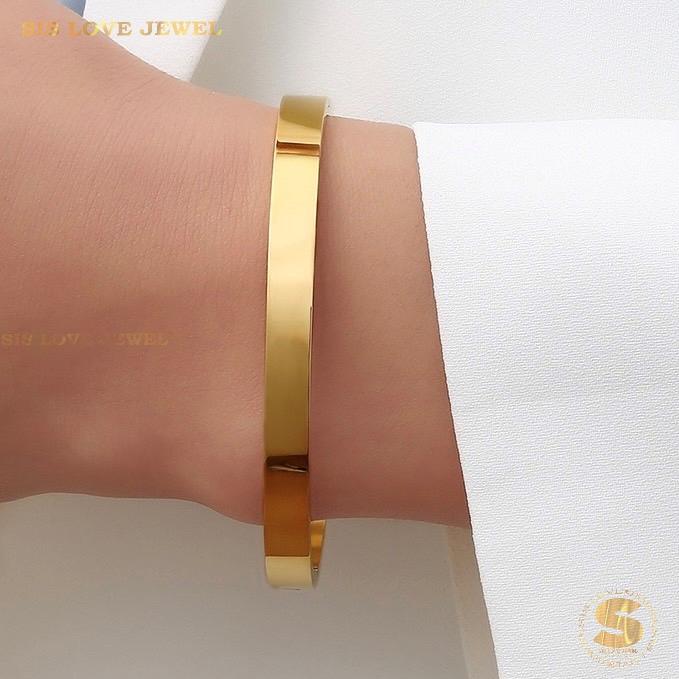 Minimalist Plain Gold Bangle H044