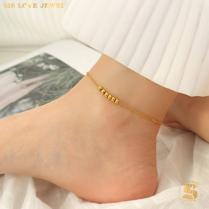 Bead Boba Anklet A014