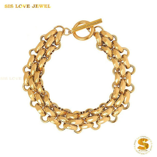 OT Lock Thick Chain Bracelet B132