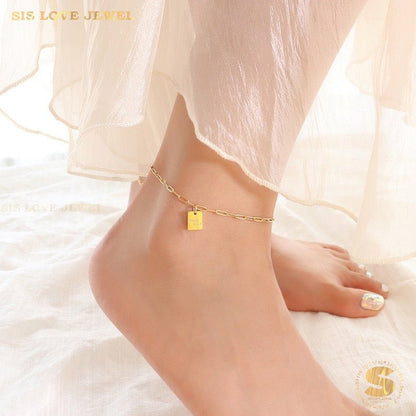 Paperclip Chain Good Luck Anklet A039