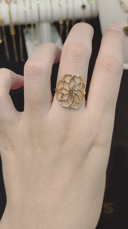 Big Flower Adjustable Ring R090