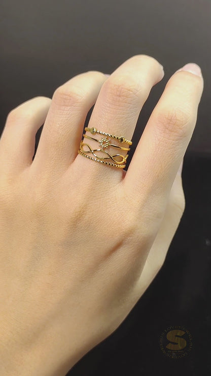 Fashion 4 Layers Adjustable Ring R065