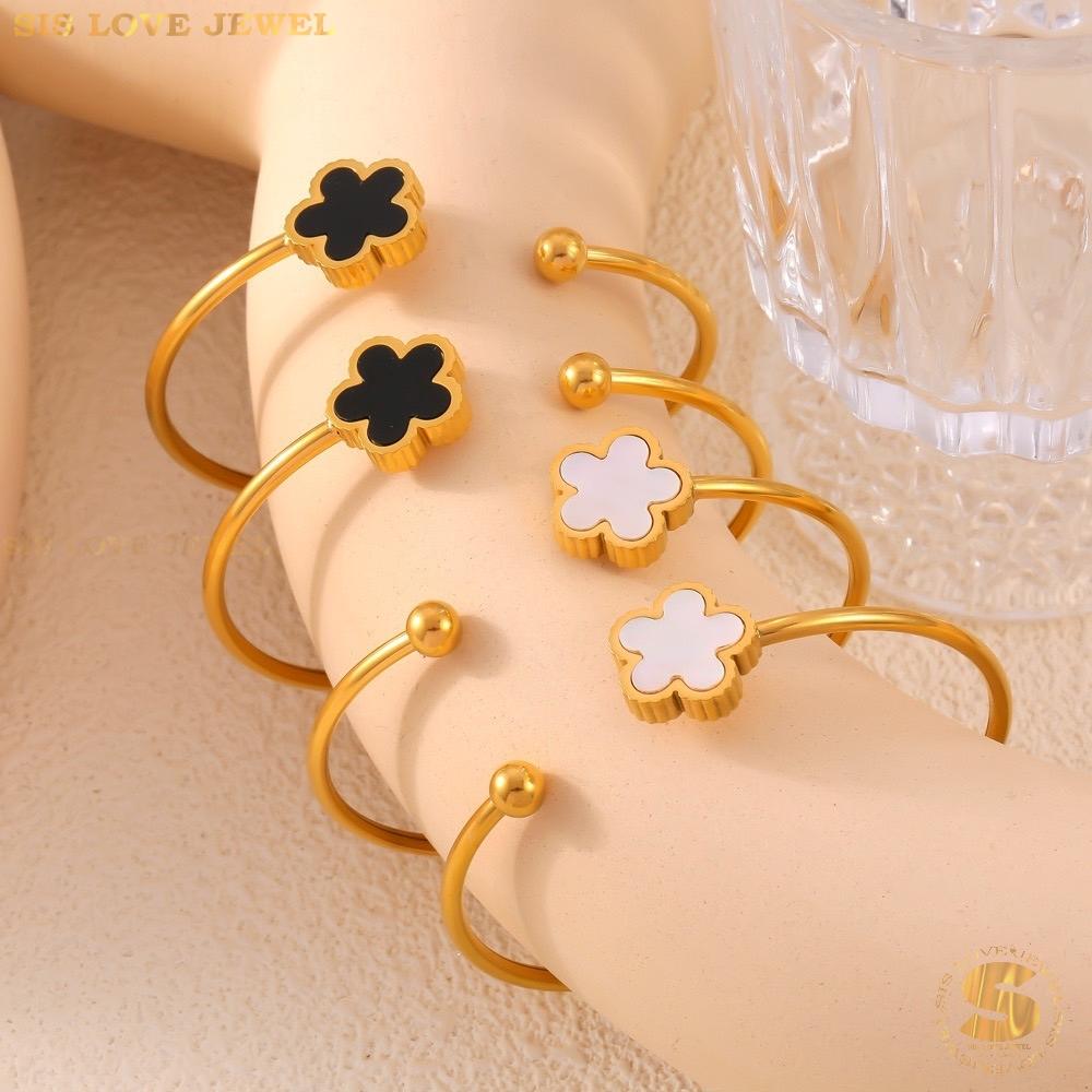 Sea Shell Flower Oval Bangle H137