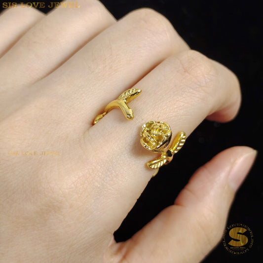 Rose Flower Adjustable Ring R016