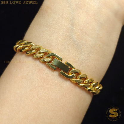 Cubic Link Bracelet Gold/Silver B046