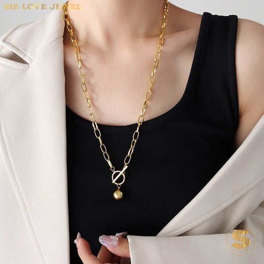 Boba OT Lock Long Necklace N077