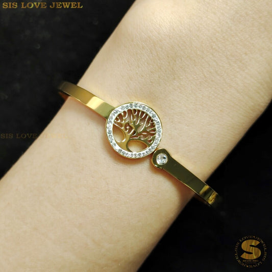 Life Tree Oval Bangle H077