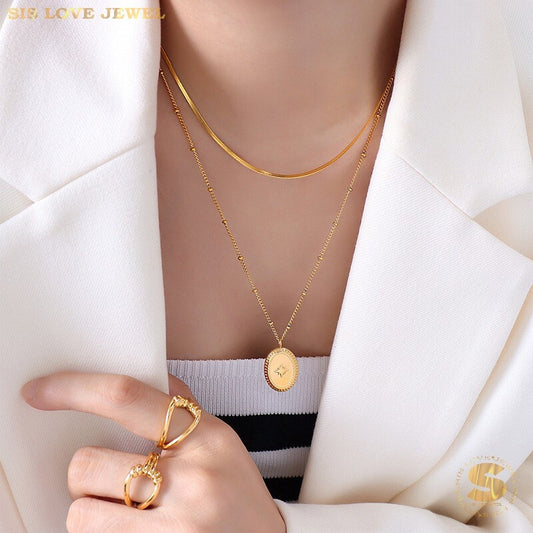 Double Layers Snack Chain Necklace N080