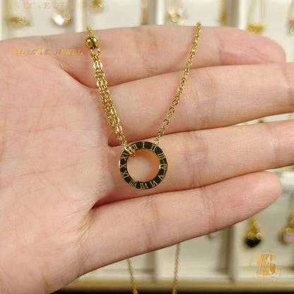 Roman Ring Pendant Necklace N054