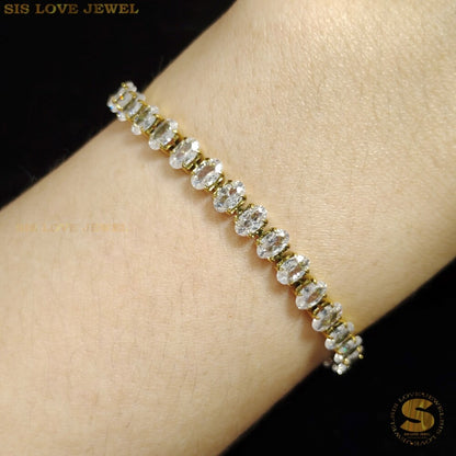 White Cubic Zirconia Bracelet B044