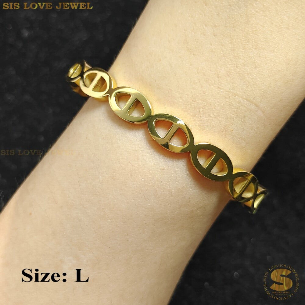 Simple Minimalist Oval Bangle H040 H067