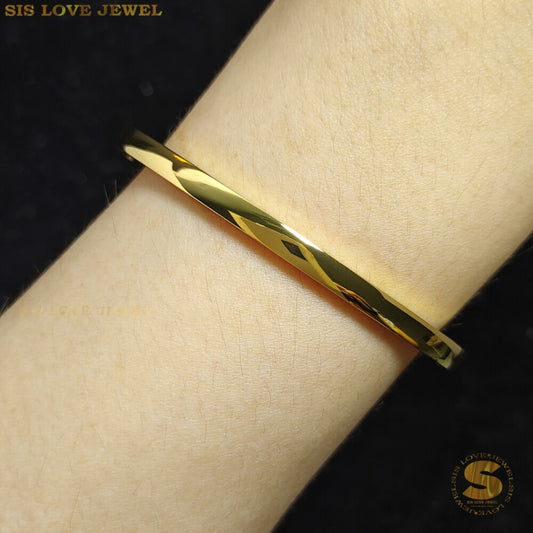 Simple Plain Oval Bangle H031